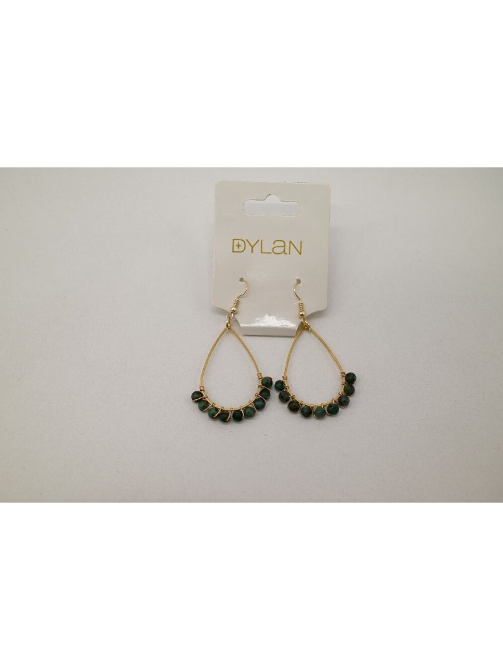 NWT Dylan Jewelry Missy Earrings African Turquoise Gold Tone Dangle Drop Bead